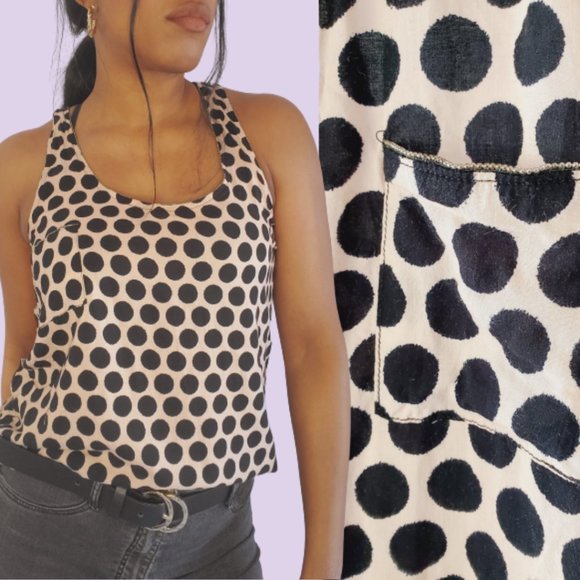 P I N K & B L A C K  Polka Dot Tank Top - Picture 1 of 10